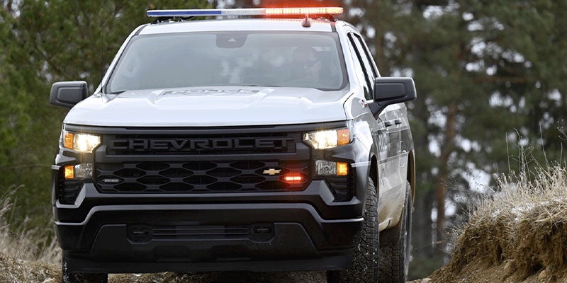 2025 Chevrolet Police vehicle driving offroad